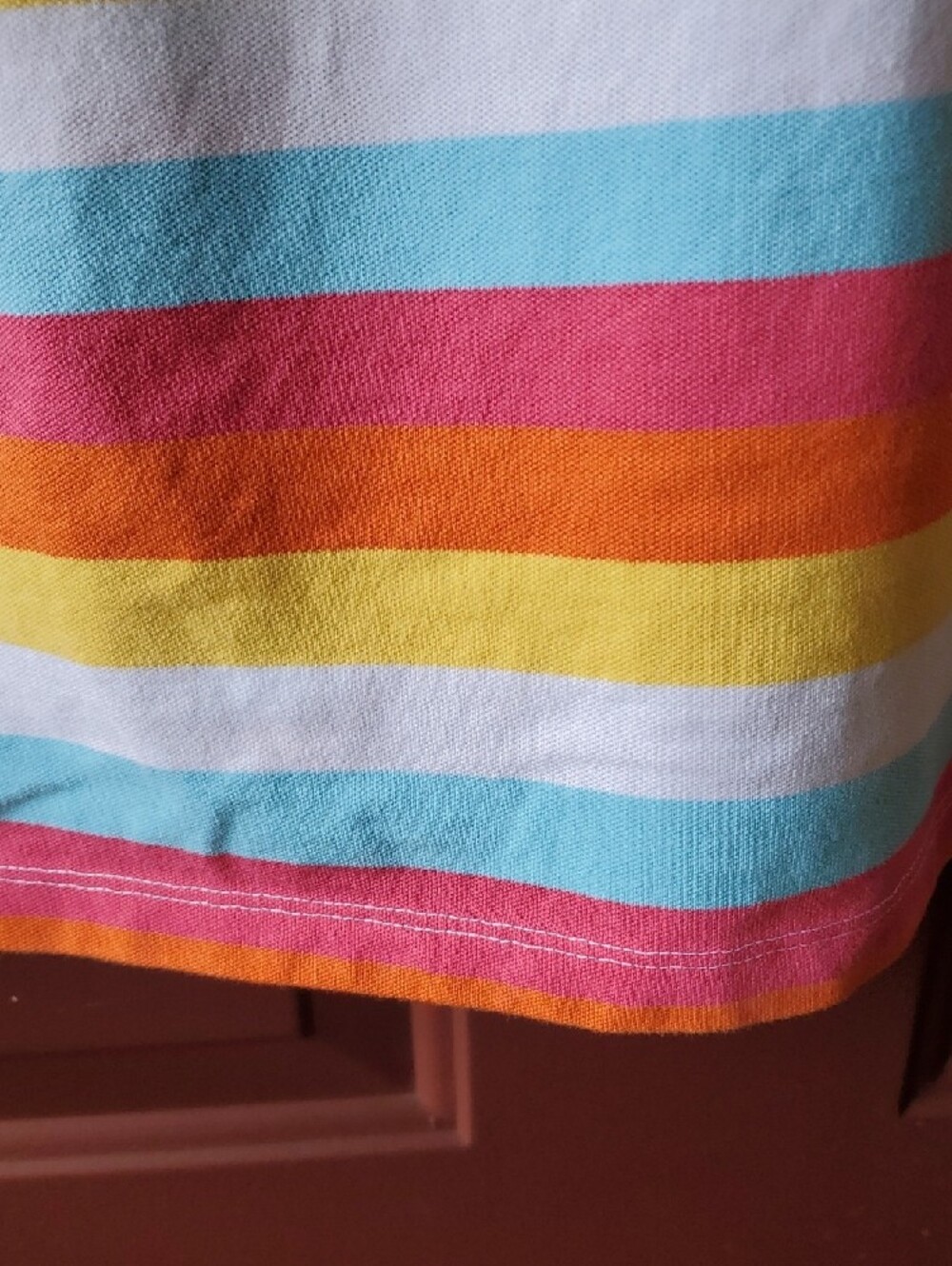 Tommy Hilfiger Multicolor Striped Polo - White, Pink, Aqua, Yellow, Orange - Picture 6 of 11